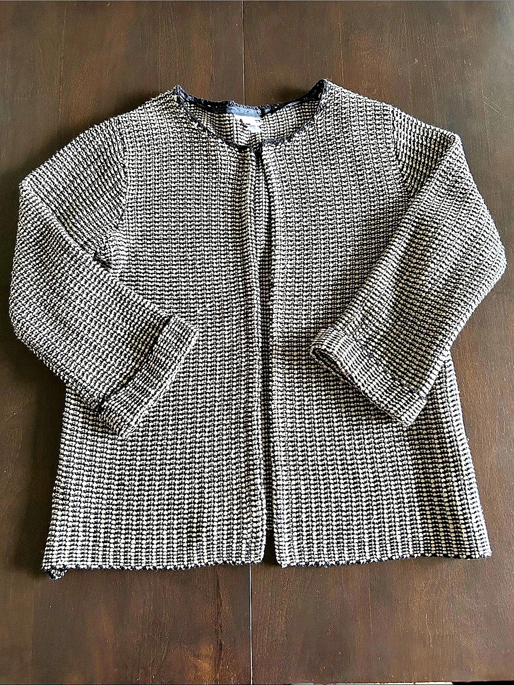 Chico's Women's Textured Jacket in Black & White Size 2